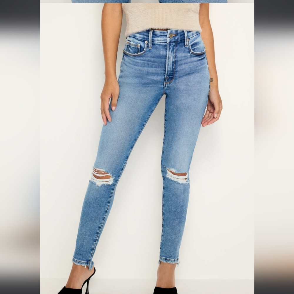 Good American soft tech Good Legs skinny Jean-distressed